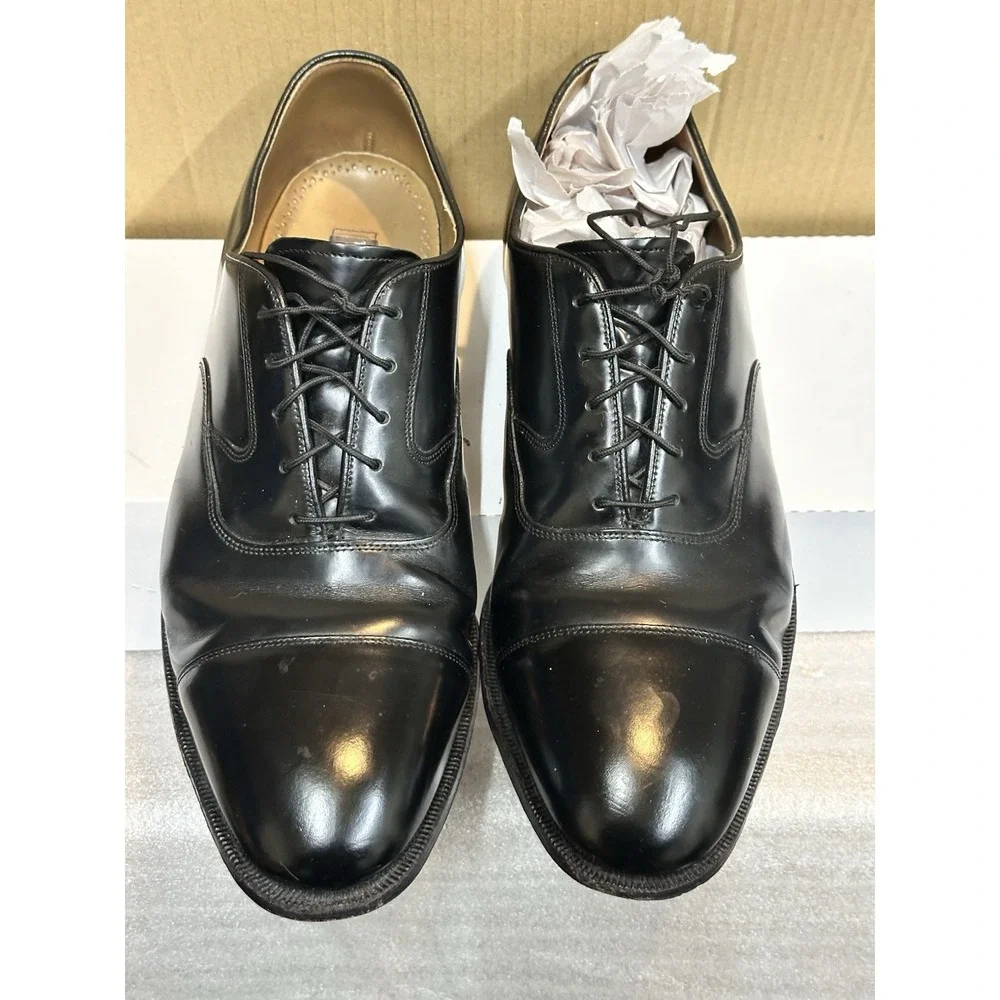 Johnson & Murphy Mens Melton Leather Dress Shoes Size 10 .5 D Made India Lace Up